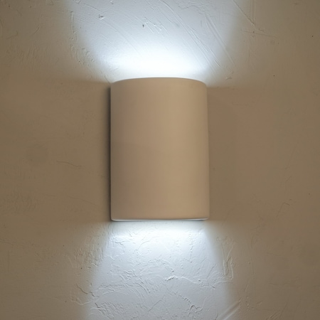 Luxury Lighting Gilly 13in. High Ceramic Outdoor Wall Light, Paintable White Bisque 102-00 W u/d-7